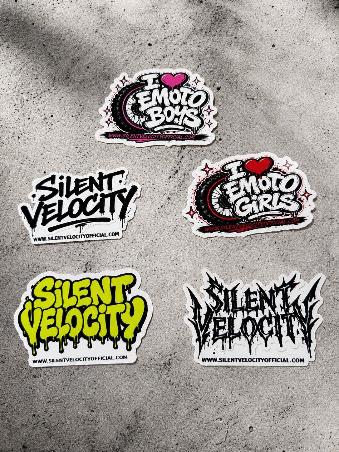 SILENT VELOCITY BUILD YOUR OWN 3-PACK STICKERS