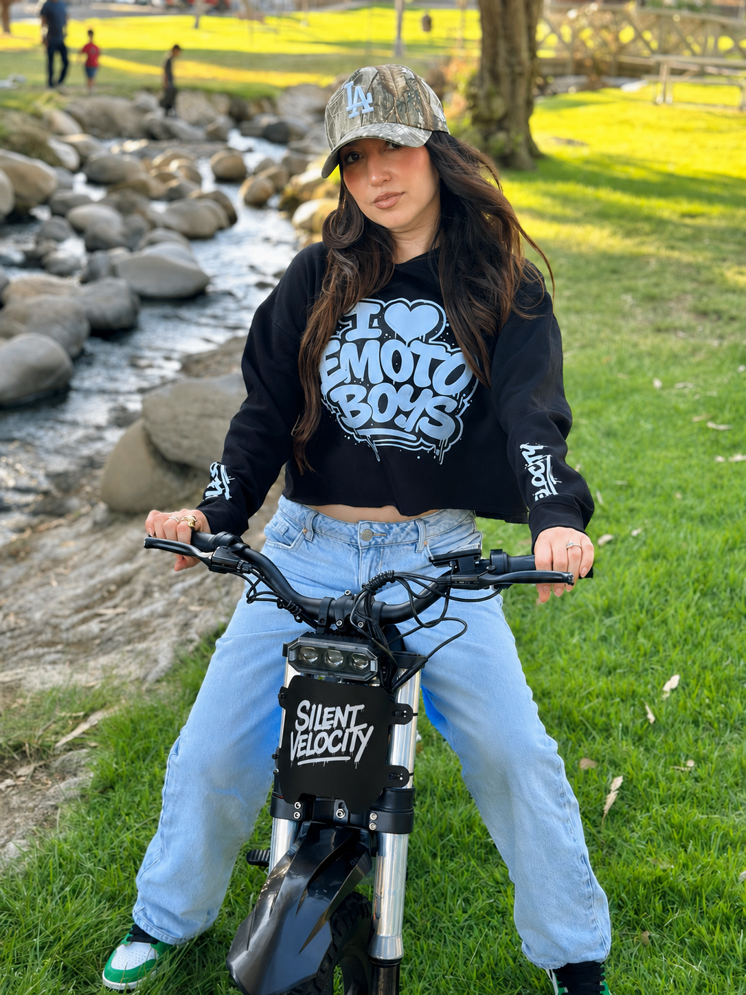 I Love Emoto Boys Cropped Hoodie